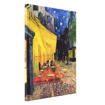 Van Gogh ; Terrasse de café la nuit, beaux-arts vi Impression Sur Toile