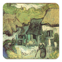 Van Gogh; Thatched Cottages in Jorgus Square Sticker