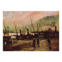 Van Gogh; The De Ruijterkade in Amsterdam Custom Invitations