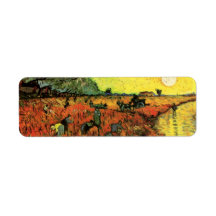 Van Gogh, The Red Vineyard, Vintage Impressionism Return Address Labels