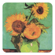 Van Gogh; Three Sunflowers in a Vase Stickers