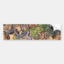 Van Gogh Tree Roots and Trunks (F816) Bumper Sticker