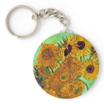 Van Gogh Twelve Sunflowers Keychain