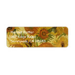 Van Gogh: Vase Fifteen Sunflowers Vintage Fine Art Custom Return Address Labels