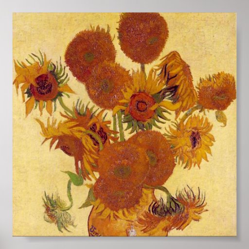 Van Gogh: Vase Fifteen Sunflowers Vintage Fine Art Poster