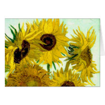 Van Gogh: Vase Twelve Sunflowers Vintage Fine Art Greeting Card