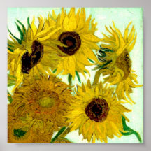 Van Gogh: Vase Twelve Sunflowers Vintage Fine Art Poster
