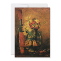 Van Gogh; Vase with Carnations, Roses and a Bottle Invites