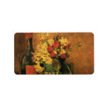 Van Gogh; Vase with Carnations, Roses and a Bottle Labels