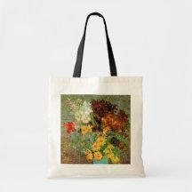 Van Gogh; Vase with Daisies and Anemones Canvas Bag