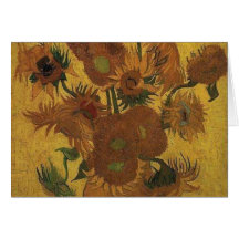 van gogh vase with fifteen sunflowers amsterdam card