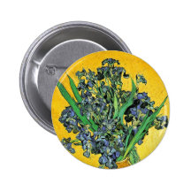 Van Gogh Vase With Irises Button
