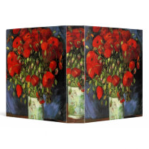 Van Gogh; Vase with Red Poppies Binder