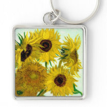Van Gogh: Vase with Twelve Sunflowers Keychain
