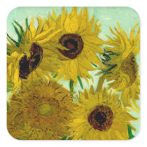 Van Gogh: Vase with Twelve Sunflowers Square Stickers