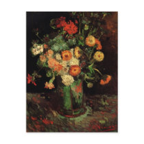 Van Gogh; Vase with Zinnias and Geraniums Post Card