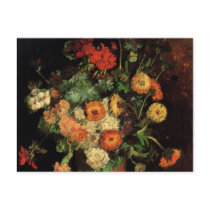 Van Gogh; Vase with Zinnias and Geraniums Postcards