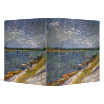 Van Gogh; View of a River with Rowing Boats 3 Ring Binder