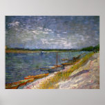 Van Gogh View of River w Rowing Boats, Vintage Art Poster