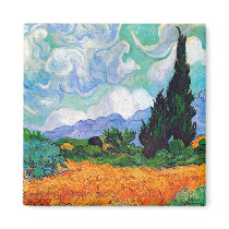 Van Gogh Wheat Field with Cypresses Refrigerator Magnet
