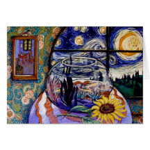 Van Gogh's Fishbowl Greeting Card