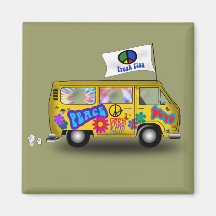 Van hippie magique magnets pour réfrigérateur