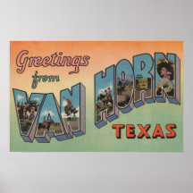 Van Horn, Texas - Large Letter Scenes Print
