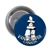 Vancouver Canada Souvenir Buttons Landmark Art
