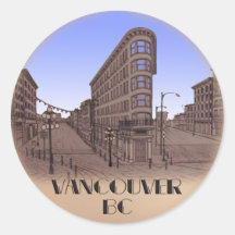 Vancouver Canada Stickers Gastown Landmark Art