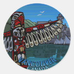 Vancouver Canada Stickers Totem Pole Landmark Art