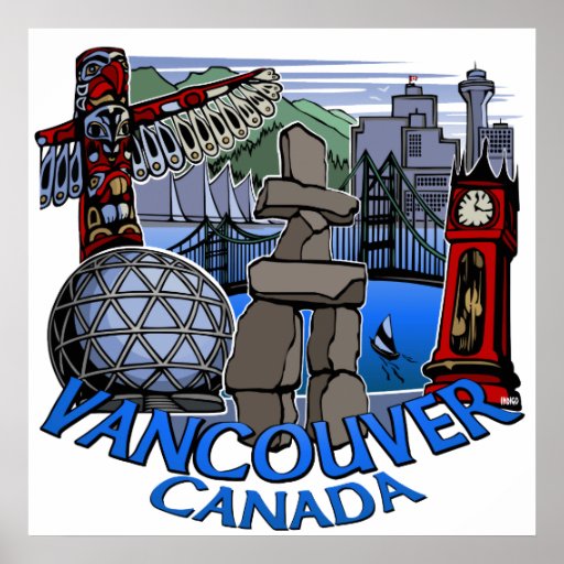 Vancouver First Nations Poster Totem Home Decor