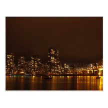Vancouver Harbour at Night Post Card