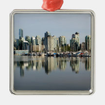 Vancouver Skyline and Reflection Christmas Ornament
