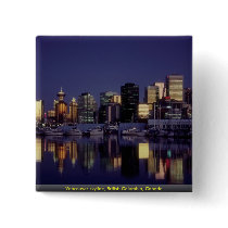 Vancouver skyline, British Columbia, Canada Buttons