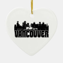 Vancouver Skyline Christmas Tree Ornaments