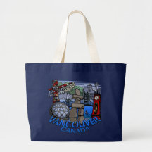Vancouver Souvenir Tote Bag Landmark Art Bags
