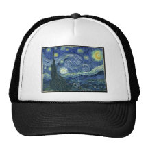 VanGogh starry night Mesh Hats