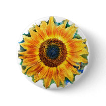 VanGough Sunflowers ,button