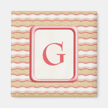 Vanilla and Strawberry Striped Shortbread Cookies Magnets