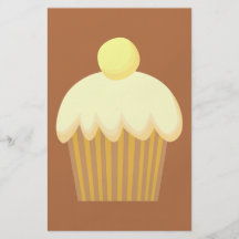 Vanilla Cupcake on Brown. Flyer