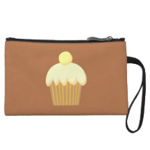 Vanilla Cupcake on Brown. Wristlets
