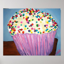 "Vanilla Cupcake With Sprinkles" Poster