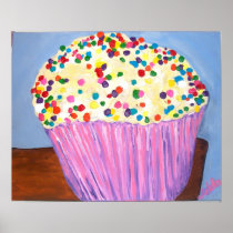"Vanilla Cupcake With Sprinkles" Posters