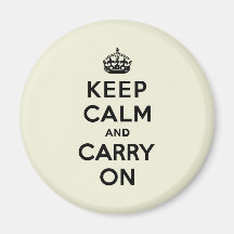 Vanilla Keep Calm and Carry On Refrigerator Magnet