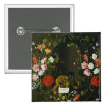 Vanitas Still Life with Flowers buttons