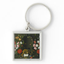 Vanitas Still Life with Flowers keychains