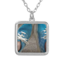 vans shoes blue necklace