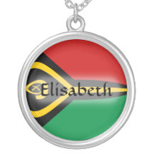 Vanuatu Flag + Name Necklace