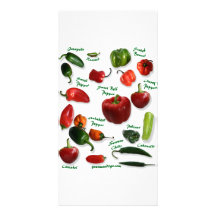 Variétés de piment cartes de vœux avec photo