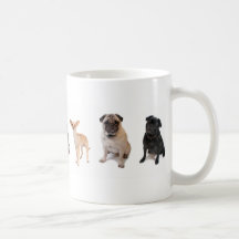 Variety of dogs, Sheltie, chihuahuas, and pugs Coffee Mugs